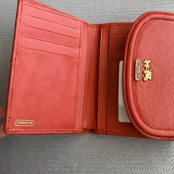 Coach Madison Flap Leather Wallet with Gold Accents - Picture 5 of 7